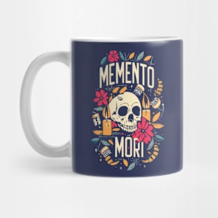 Skull and Roses Memento Mori Mug